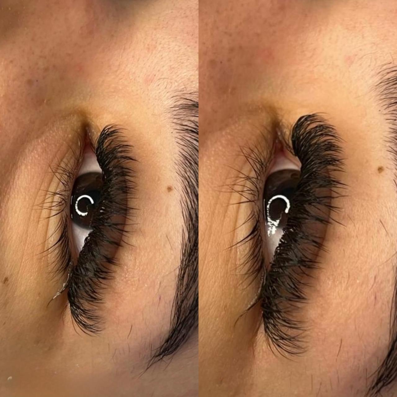 Duas aplicações de extensão de cílios enviadas para a nova galeria do Studio Vitrine Lash